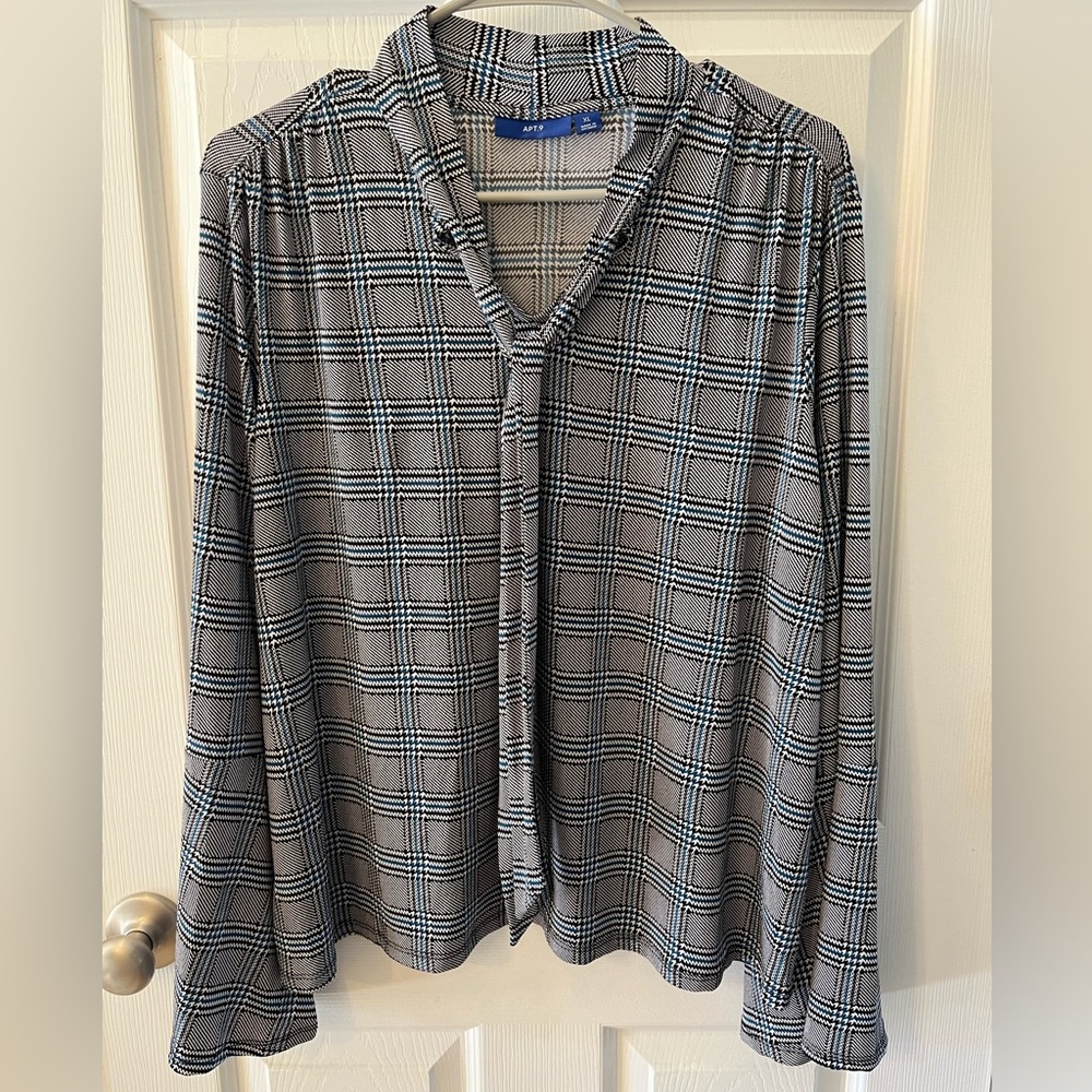 Apt 9 XL Long Bell Sleeve Cuff Multi Color Top